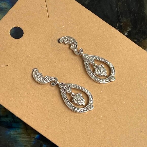 Sterling Silver 925 DBJ Dee Berkley Jewelry Single Diamond Dangle Earrings - Picture 6 of 16